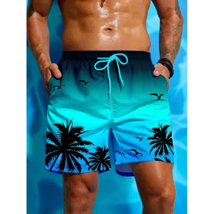 Men’s Swim Shorts – Relaxed Fit – Quick-Dry Breathable Blend – Mid-Length with Pockets